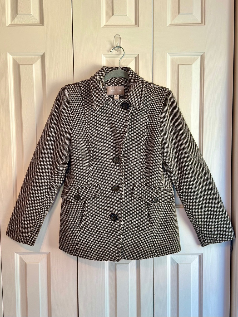 Classic Women's Tweed Peacoat Jacket - βCroft & Barrow Woolβ